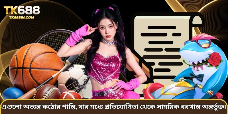 এগুলো অত্যন্ত কঠোর শাস্তি, যার মধ্যে প্রতিযোগিতা থেকে সাময়িক বরখাস্ত অন্তর্ভুক্ত।