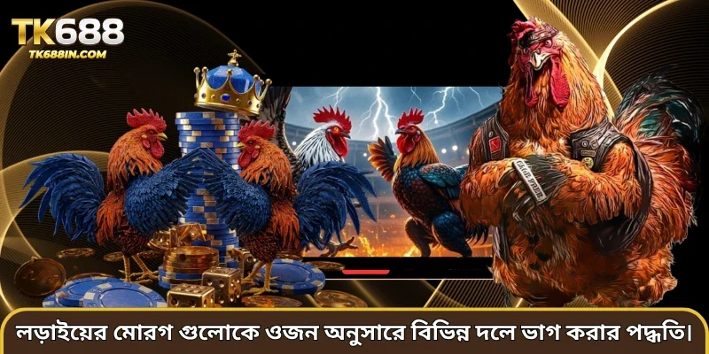 লড়াইয়ের মোরগ গুলোকে ওজন অনুসারে বিভিন্ন দলে ভাগ করার পদ্ধতি।
